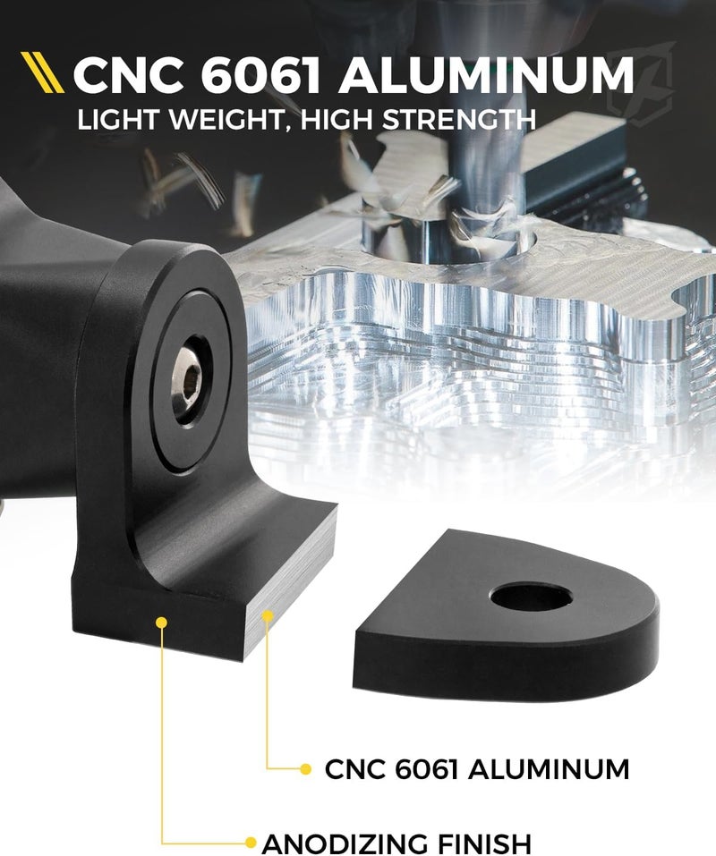 Xprite حامل علم ثقيل، حامل ضوء خفيف، سبائك الألمنيوم CNC 6061، حامل ضوء قابل للتعديل بسرعة 360°، متوافق مع Polaris Rzr XP Can-Am x3، ملحقات ATV من 1.75" إلى 2" - Image 4